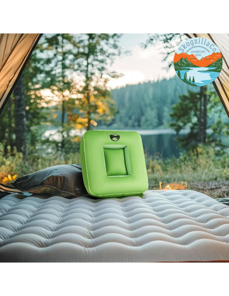 Almohada Inflable de Camping SkogzillaCo TrailNeck 1.0 Verde