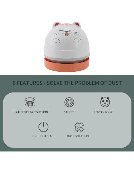 Aspiradora de escritorio portátil aqxreight 12x9cm sin cable