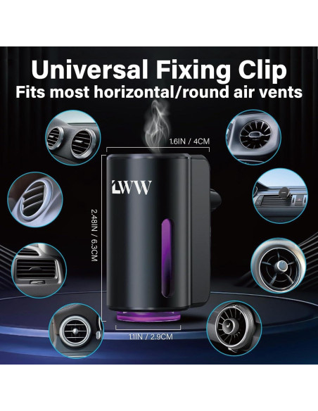 Ambientador de Coche LWW Difusor Aromaterapia 10 Aromas