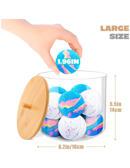 Contenedor de cápulas de lavandería JYPS 16.5cm con tapa de bambú