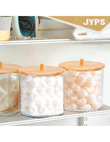 Contenedor de cápulas de lavandería JYPS 16.5cm con tapa de bambú