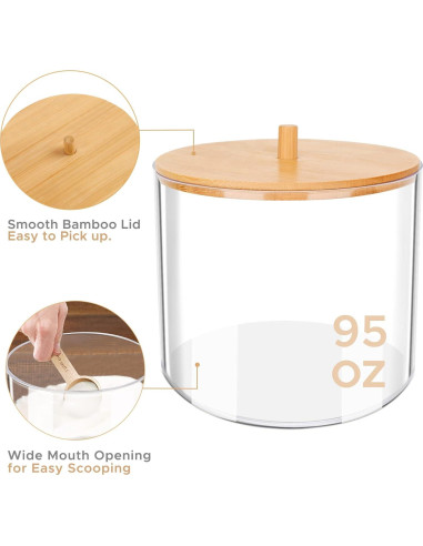 Contenedor de cápulas de lavandería JYPS 16.5cm con tapa de bambú