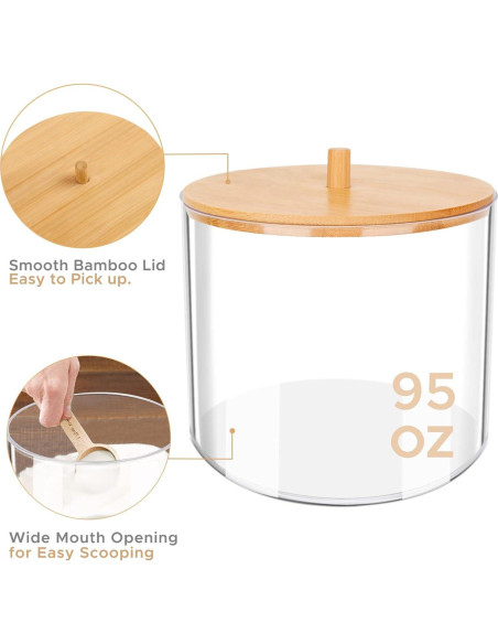 Contenedor de cápulas de lavandería JYPS 16.5cm con tapa de bambú