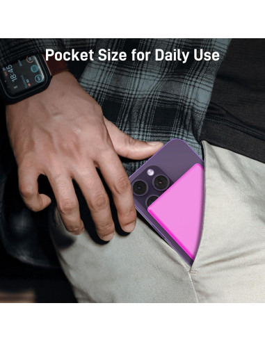 Cargador Portátil Delgado Auskang 5000mAh con Cable Lightning Rosa