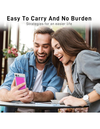 Cargador Portátil Delgado Auskang 5000mAh con Cable Lightning Rosa