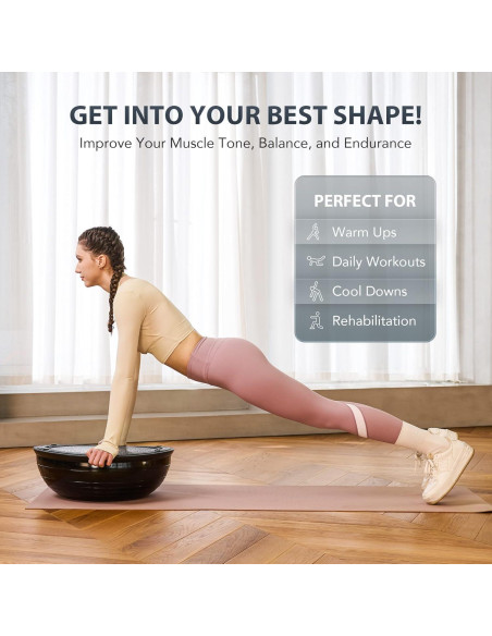 Bola de Equilibrio ZELUS 58 cm con Bandas de Resistencia y Bomba