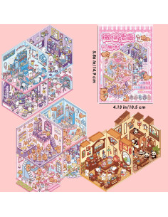 Libro de Stickers 3D TIYIMIYUXU - 10 Escenas Reutilizables 2