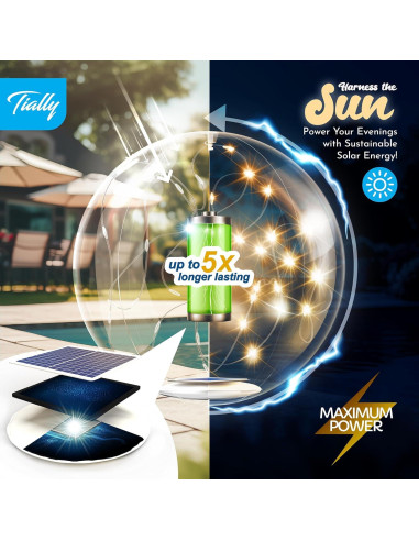 Luces Flotantes de Piscina Solar TIALLY - 2 Paquete LED 35.56 cm