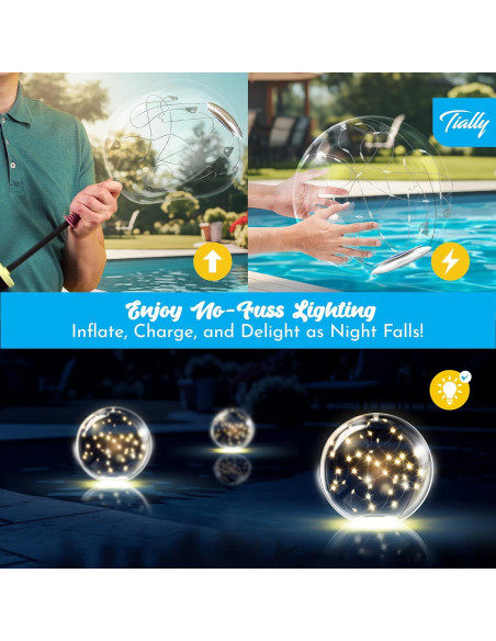 Luces Flotantes de Piscina Solar TIALLY - 2 Paquete LED 35.56 cm