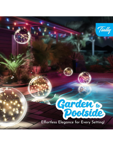 Luces Flotantes de Piscina Solar TIALLY - 2 Paquete LED 35.56 cm