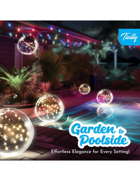 Luces Flotantes de Piscina Solar TIALLY - 2 Paquete LED 35.56 cm