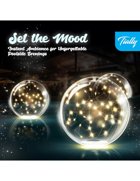 Luces Flotantes de Piscina Solar TIALLY - 2 Paquete LED 35.56 cm