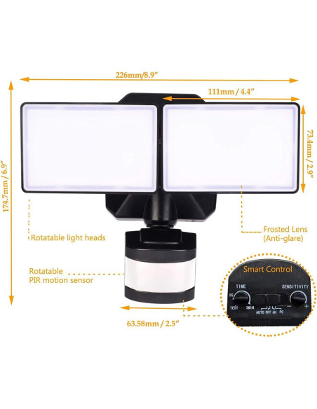 Luz de Inundación LED EMANER con Sensor de Movimiento 28W