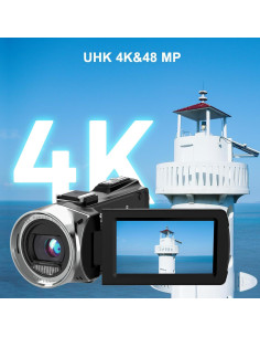 Cámara de Video 4K YEEIN N-8162 48MP con Micrófono y 2 Baterías 2