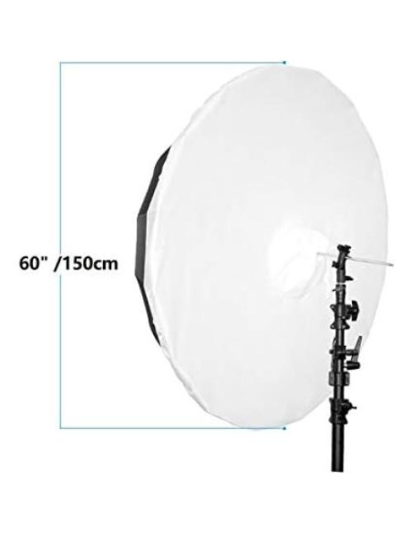 Paraguas Difusor Parabólico HappyGo 150cm Negro/Plata