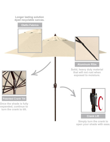Paraguas de Patio Redondo 274cm California Umbrella Beige