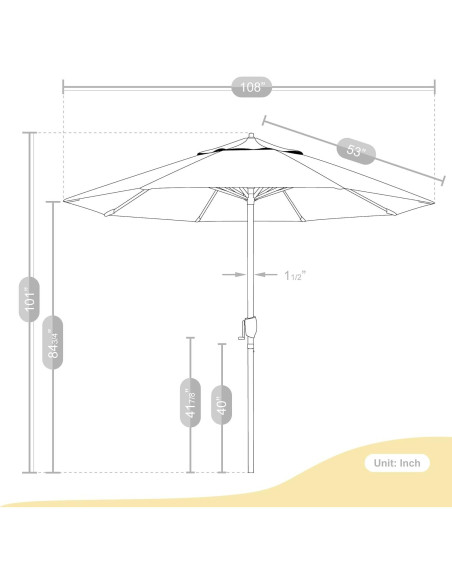 Paraguas de Patio Redondo 274cm California Umbrella Beige Paraguas de Patio Redondo 274cm California Umbrella Beige