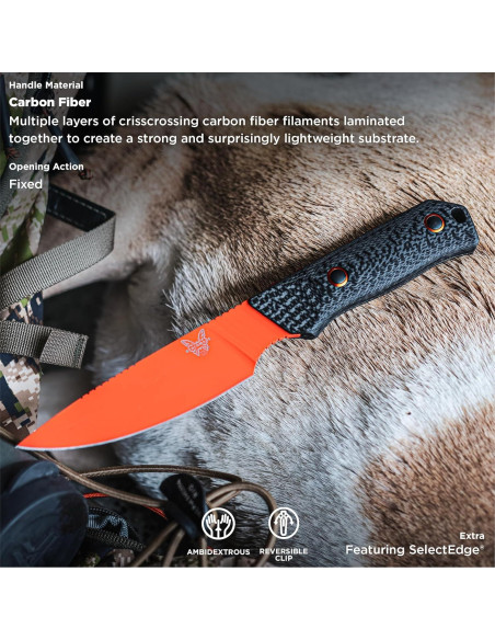 Cuchillo de Caza Benchmade Raghorn 15600OR Fibra Carbono 22.6cm