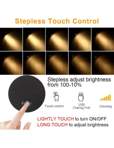 Luz de Lectura LED Regulable WisHomee con USB 12V - 2 Paquete 2