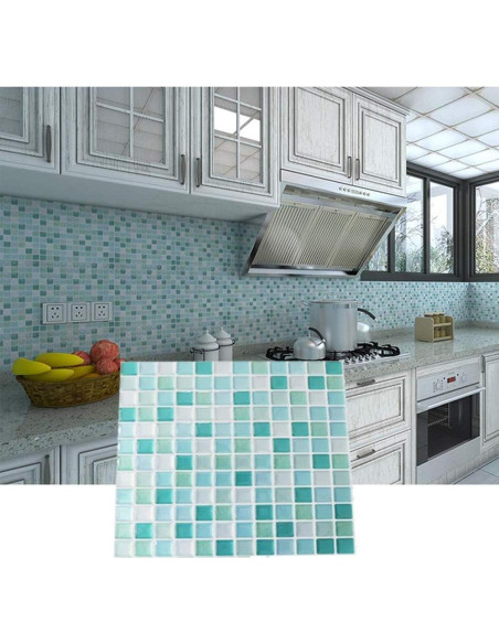 Azulejos Mosaico 3D Autoadhesivos HyFanStr 23.5x23.5cm Paquete 4 Azulejos Mosaico 3D Autoadhesivos HyFanStr 23.5x23.5cm Paquete 4