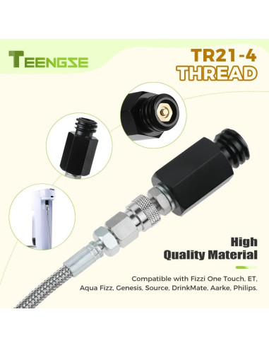 Manguera Adaptadora CO2 TEENGSE 152.4cm Acero Inoxidable