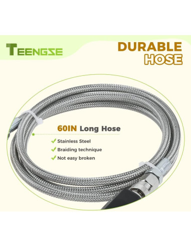 Manguera Adaptadora CO2 TEENGSE 152.4cm Acero Inoxidable