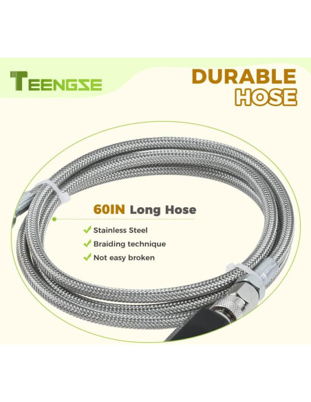 Manguera Adaptadora CO2 TEENGSE 152.4cm Acero Inoxidable