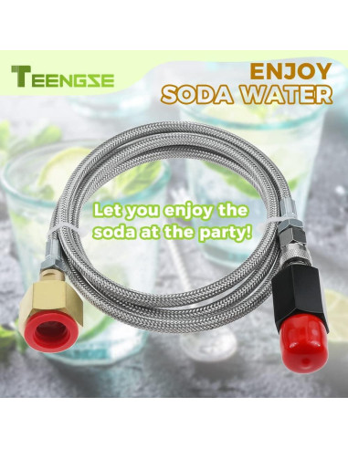 Manguera Adaptadora CO2 TEENGSE 152.4cm Acero Inoxidable