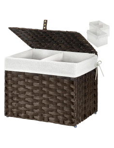 Cesta de Almacenamiento Plegable Greenstell 35L Marrón con Tapa