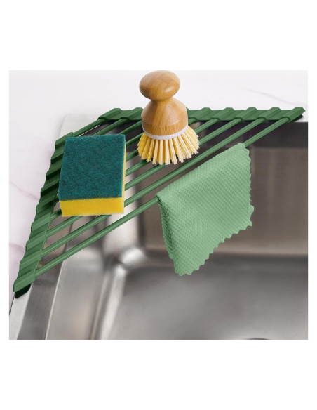Escurridor de Platos Triangular Tomorotec Verde Militar 40.9x16 cm