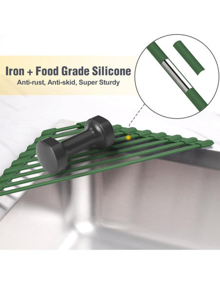 Escurridor de Platos Triangular Tomorotec Verde Militar 40.9x16 cm