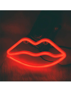 Cartel de Neón LED Hopolon Labio Rojo 30.99x19 cm 2