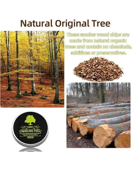 Astillas de Madera Natural Micovay para Ahumador de Cócteles - 8 Sabores