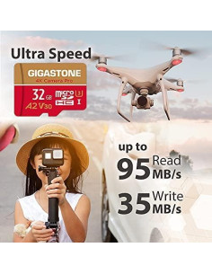 Gigastone 32GB Tarjeta Micro SD A2 V30 UHS-I 4K UHD 2