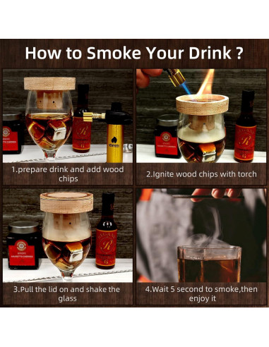 Astillas de Madera Natural Micovay para Ahumador de Cócteles - 8 Sabores