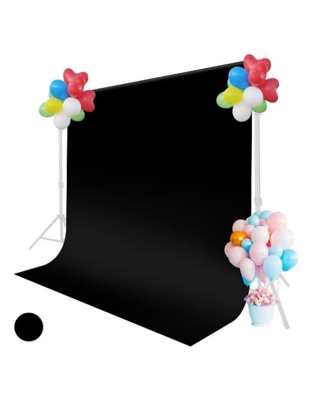 Fondo Negro para Fotos YAYOYA 1.52 x 1.98 m Plegable