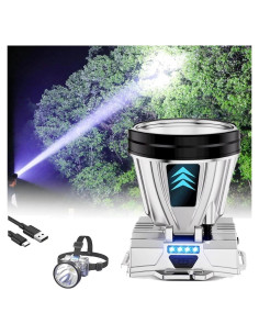 Paquete de 2 Linternas Frontales LED Recargables PINSAI 5W