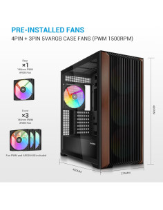 Caja de PC SAMA Z60 Madera Nogal ATX 4 Ventiladores ARGB 2