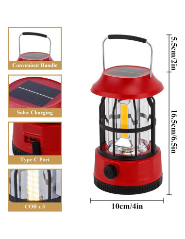 Juego de 2 Linternas Solares LED TRIROCKS 2600mAh IPX3