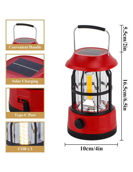 Juego de 2 Linternas Solares LED TRIROCKS 2600mAh IPX3 Juego de 2 Linternas Solares LED TRIROCKS 2600mAh IPX3