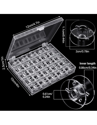 50 Bobinas de Plástico para Máquina de Coser Joyberg - Estándar