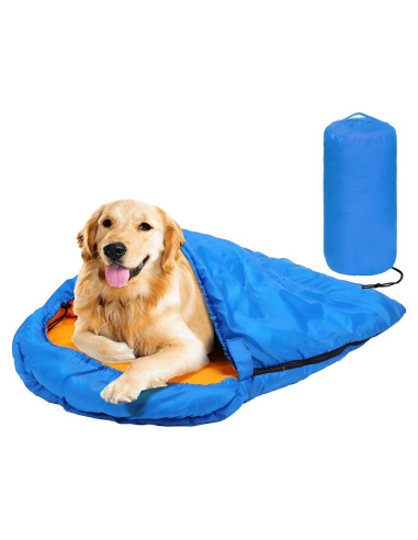Saco de dormir para perros Lifeunion azul impermeable 114.8x73.7cm