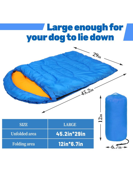 Saco de dormir para perros Lifeunion azul impermeable 114.8x73.7cm