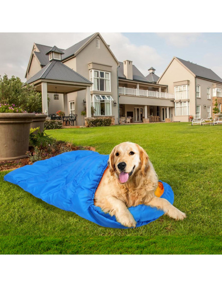Saco de dormir para perros Lifeunion azul impermeable 114.8x73.7cm