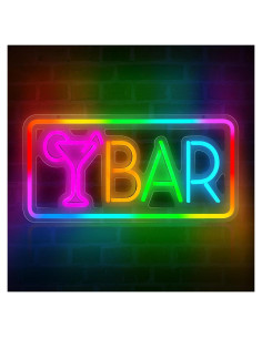 Cartel de Neón LED Bar EBUTY 40.6x20.3cm Decoración