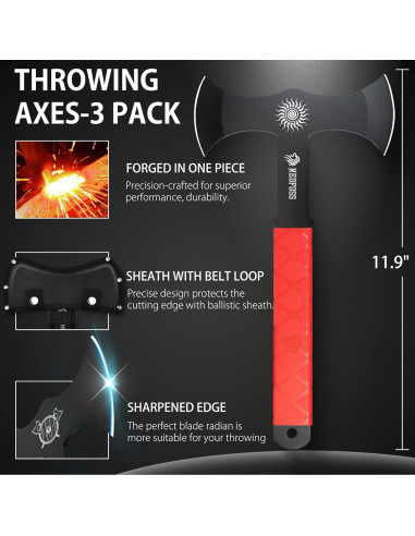 Hacha de Lanzamiento NedFoss Vikingo 30.2 cm Doble Filo con Funda