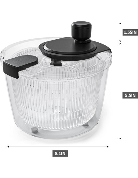 Centrifugadora de Ensalada Cambom 3Qt Negra - Lava y Seca Verduras