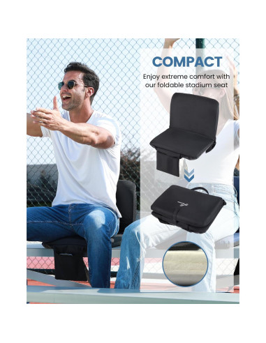 Asiento de Estadio Sportneer Plegable con Respaldo y Cojín