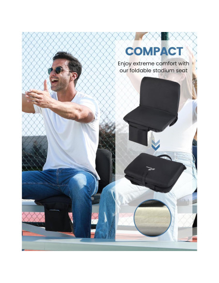 Asiento de Estadio Sportneer Plegable con Respaldo y Cojín
