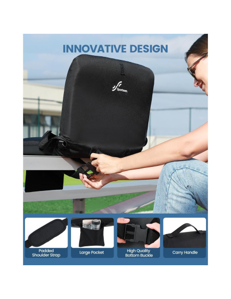 Asiento de Estadio Sportneer Plegable con Respaldo y Cojín